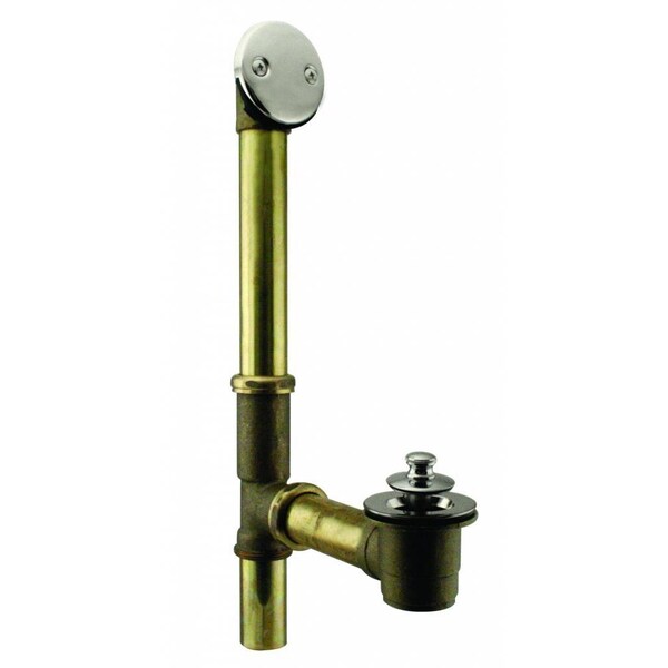 Westbrass Twist & Close Bath Waste, 14" Make-Up, 17 Ga. Tubing in Polished Nickel D321-05 (79417-05) - main